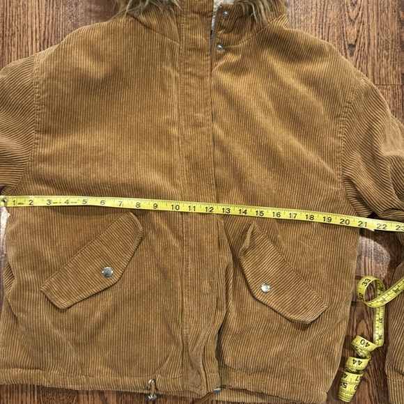 Love Tree Women's Corduroy Hooded Sherpa lined corduroy beige Jacket size small - Picture 5 of 8